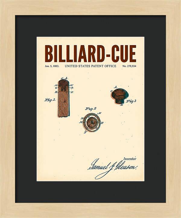 Billiard Cue Retro Patent Us278934a