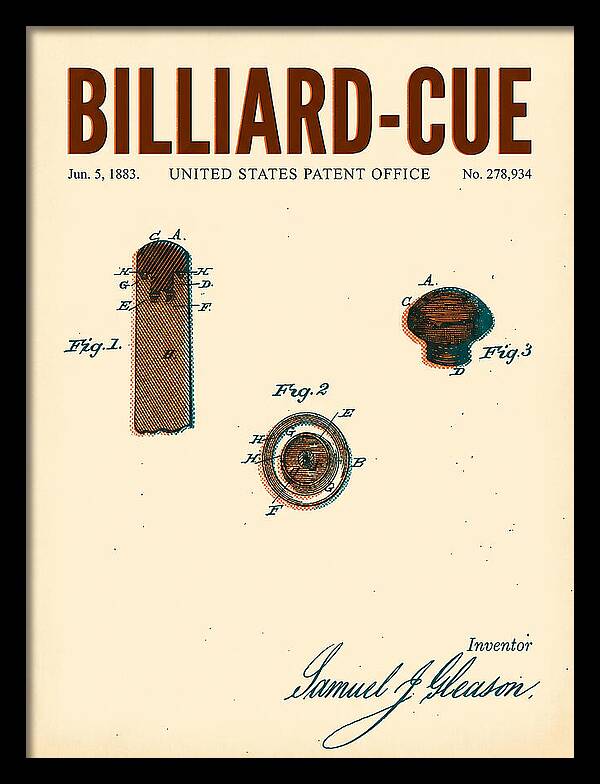 Billiard Cue Retro Patent Us278934a