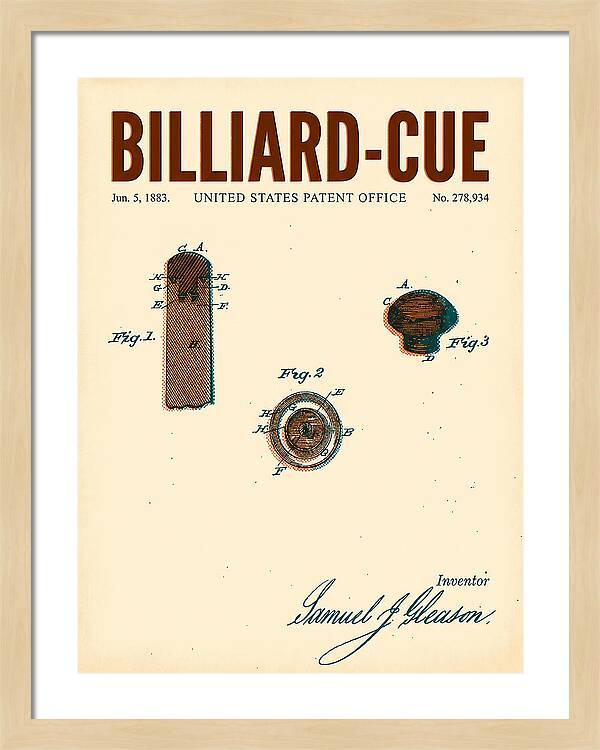 Billiard Cue Retro Patent Us278934a