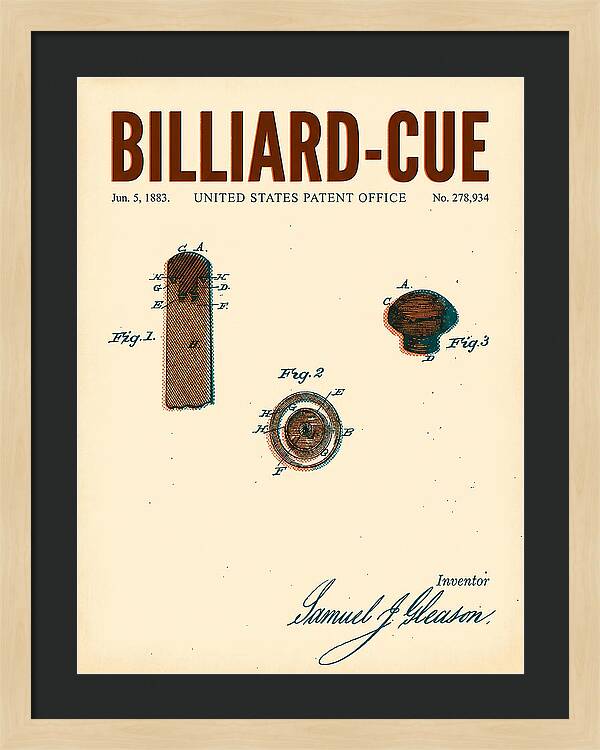 Billiard Cue Retro Patent Us278934a