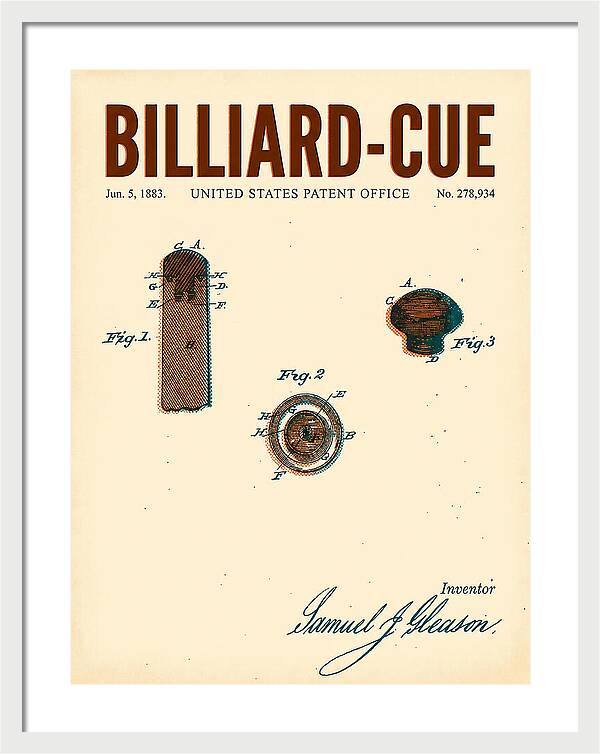 Billiard Cue Retro Patent Us278934a