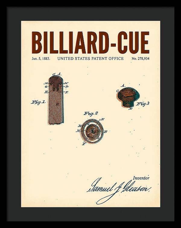 Billiard Cue Retro Patent Us278934a