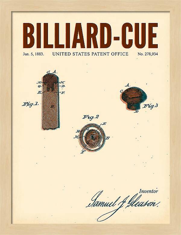 Billiard Cue Retro Patent Us278934a