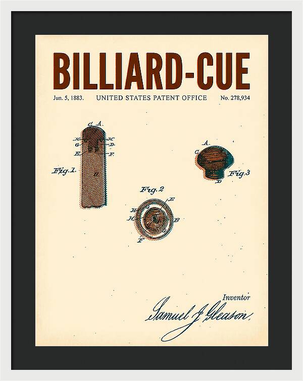 Billiard Cue Retro Patent Us278934a