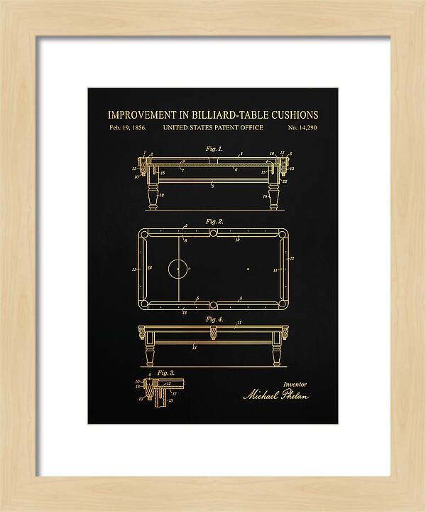 Billiard Table Cushion Gold Patent Us14290a