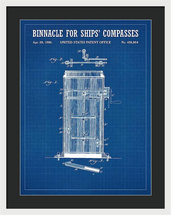 Binnacle For Ships' Compasses Blueprint Patent Us426804