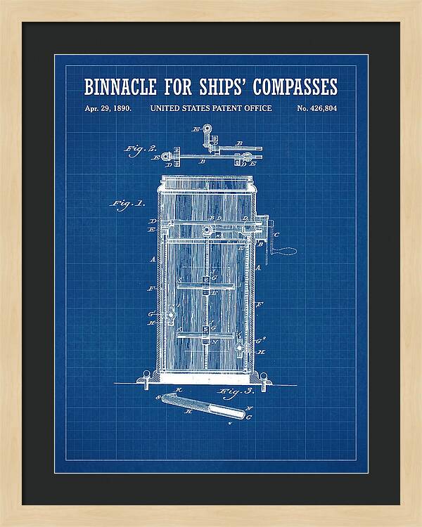 Binnacle For Ships' Compasses Blueprint Patent Us426804
