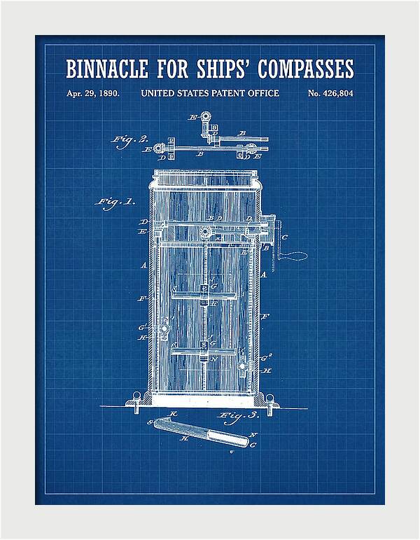 Binnacle For Ships' Compasses Blueprint Patent Us426804