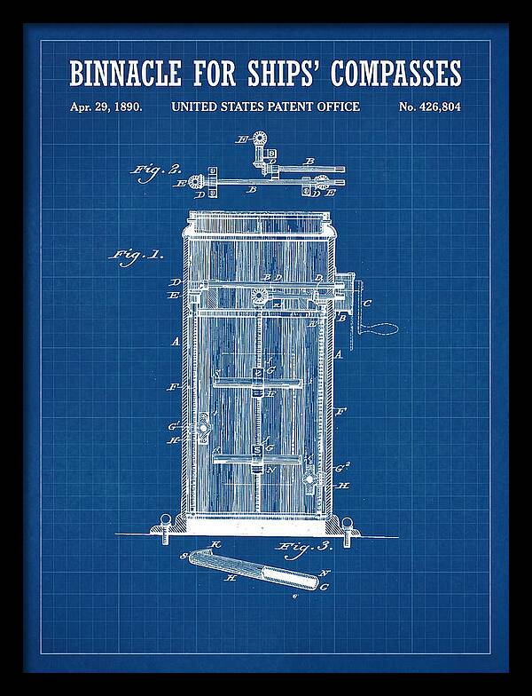 Binnacle For Ships' Compasses Blueprint Patent Us426804