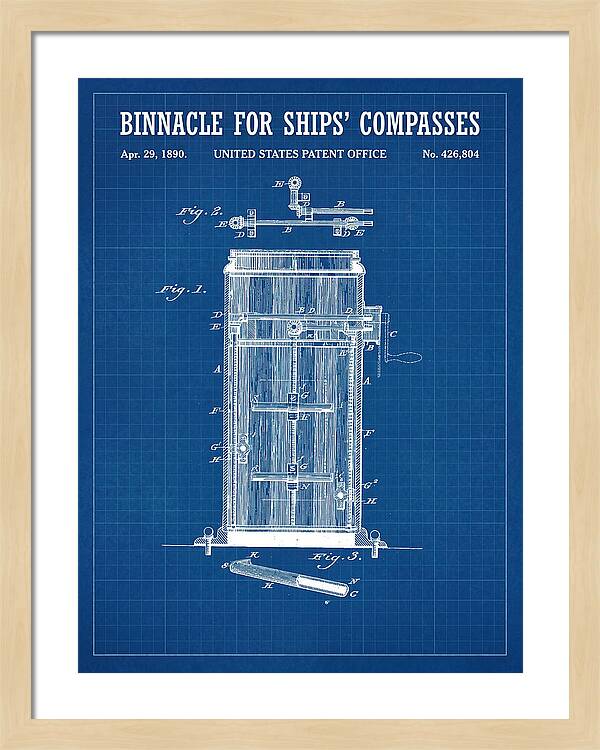 Binnacle For Ships' Compasses Blueprint Patent Us426804