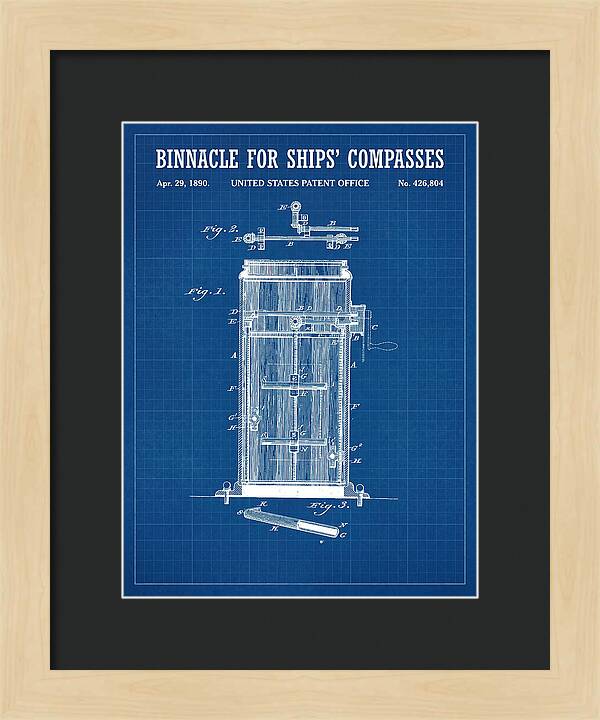 Binnacle For Ships' Compasses Blueprint Patent Us426804