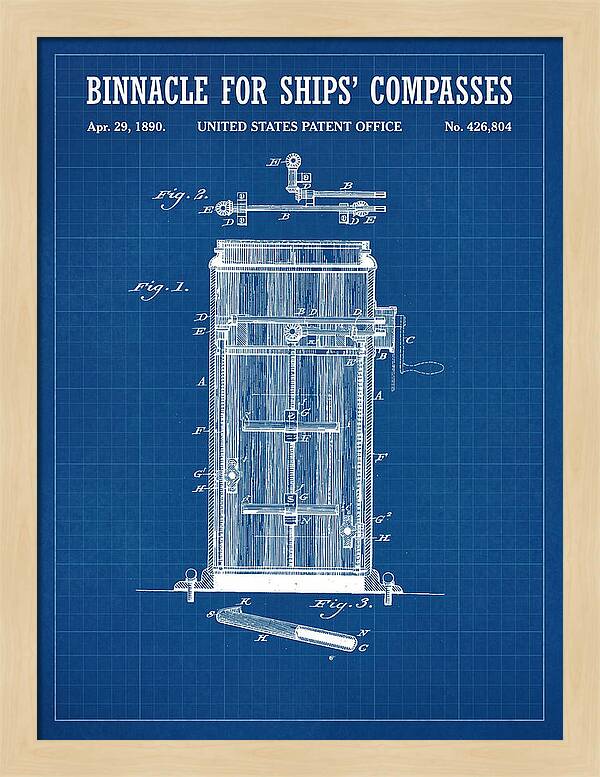 Binnacle For Ships' Compasses Blueprint Patent Us426804
