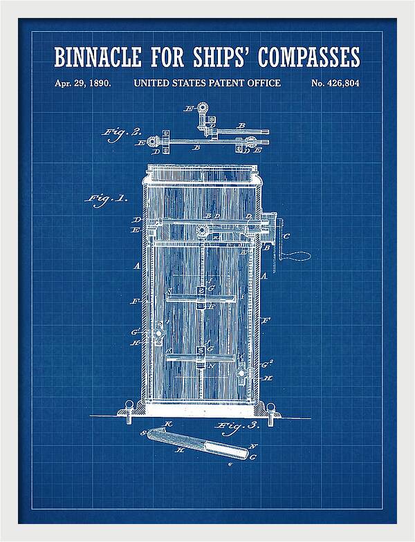 Binnacle For Ships' Compasses Blueprint Patent Us426804