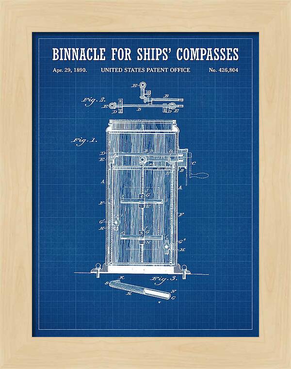 Binnacle For Ships' Compasses Blueprint Patent Us426804