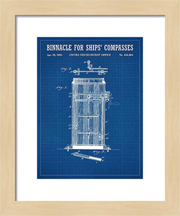 Binnacle For Ships' Compasses Blueprint Patent Us426804