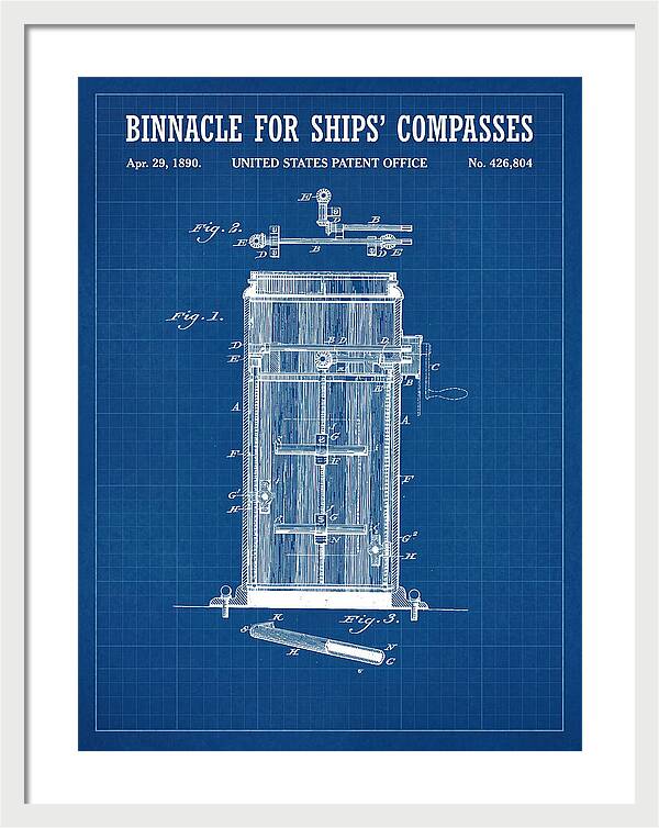 Binnacle For Ships' Compasses Blueprint Patent Us426804