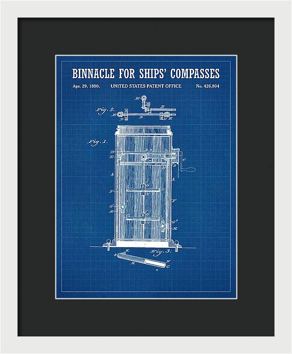 Binnacle For Ships' Compasses Blueprint Patent Us426804