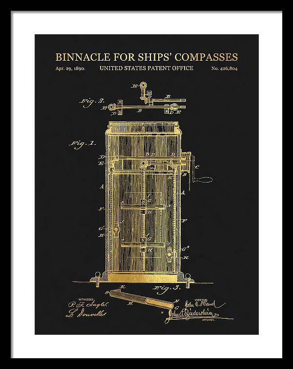 Binnacle For Ships' Compasses Gold Patent Us426804