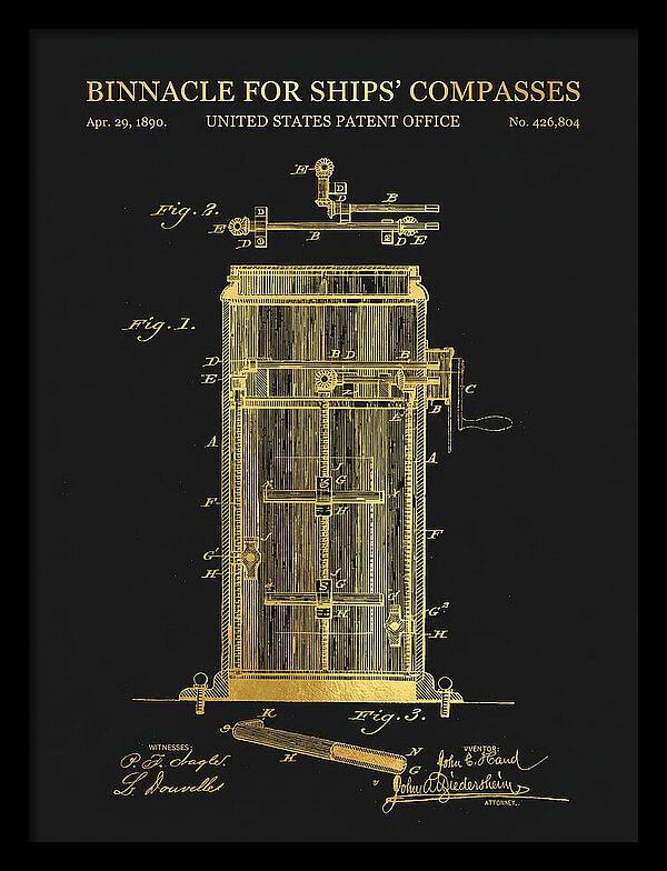 Binnacle For Ships' Compasses Gold Patent Us426804