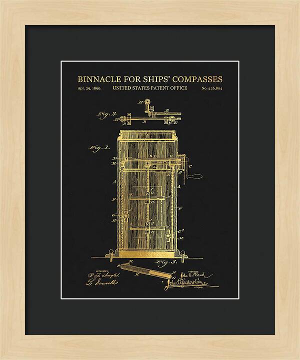 Binnacle For Ships' Compasses Gold Patent Us426804