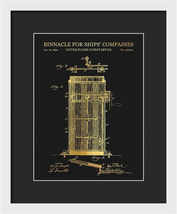 Binnacle For Ships' Compasses Gold Patent Us426804