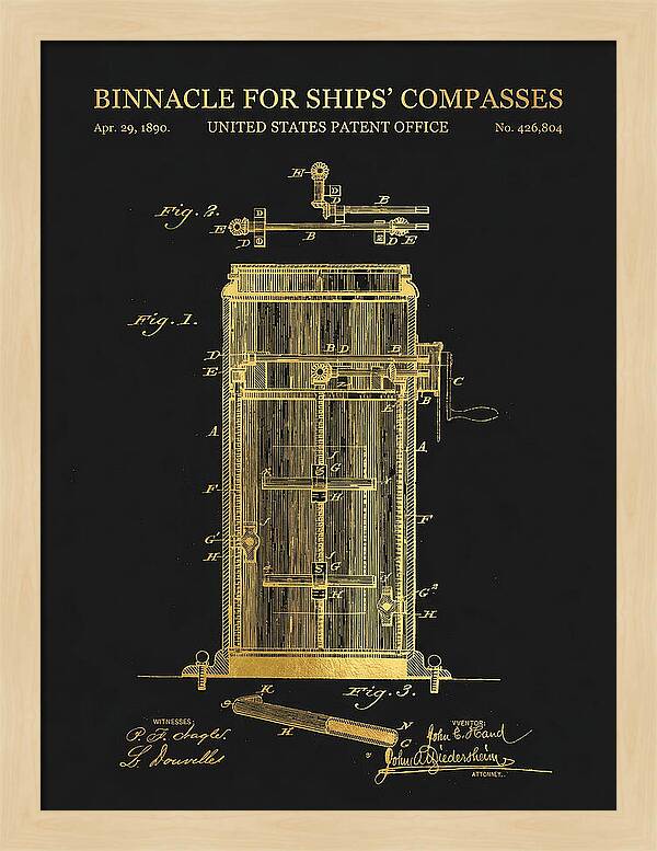 Binnacle For Ships' Compasses Gold Patent Us426804