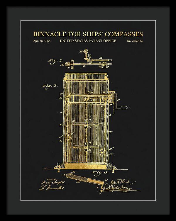 Binnacle For Ships' Compasses Gold Patent Us426804