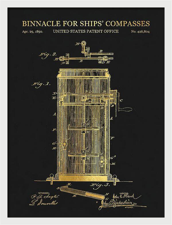 Binnacle For Ships' Compasses Gold Patent Us426804