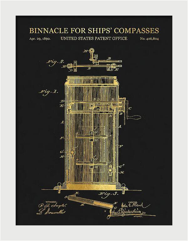 Binnacle For Ships' Compasses Gold Patent Us426804