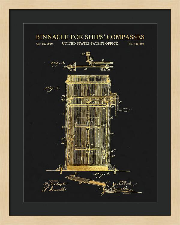 Binnacle For Ships' Compasses Gold Patent Us426804