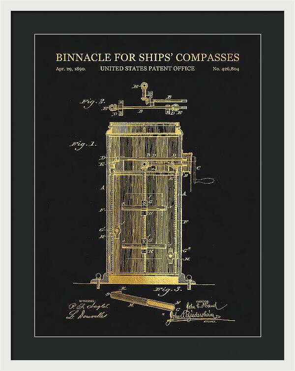 Binnacle For Ships' Compasses Gold Patent Us426804