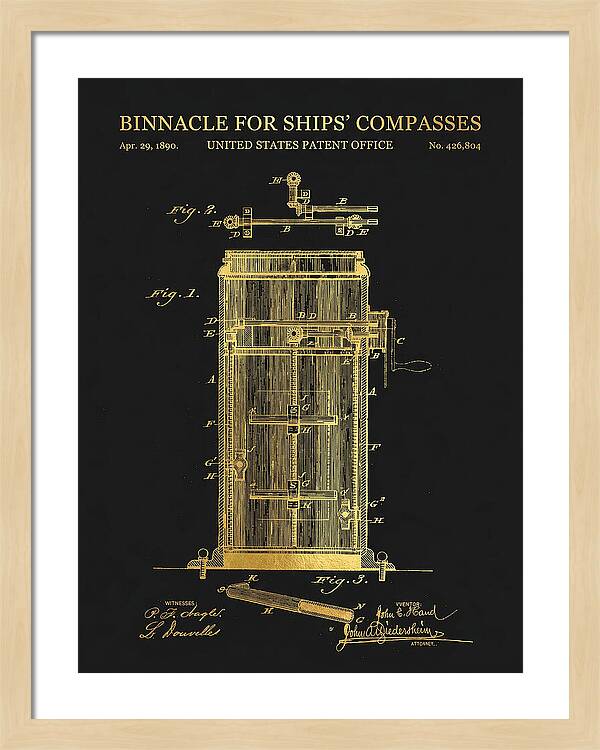 Binnacle For Ships' Compasses Gold Patent Us426804