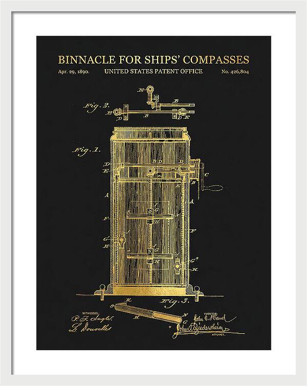 Binnacle For Ships' Compasses Gold Patent Us426804