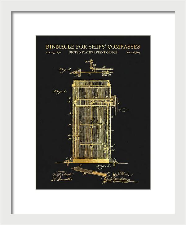 Binnacle For Ships' Compasses Gold Patent Us426804
