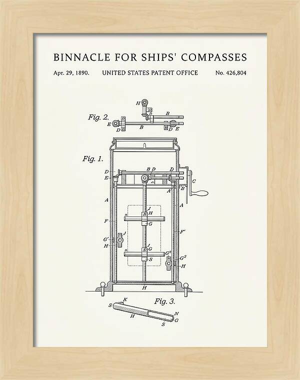 Binnacle For Ships' Compasses Minimalist Patent Us426804
