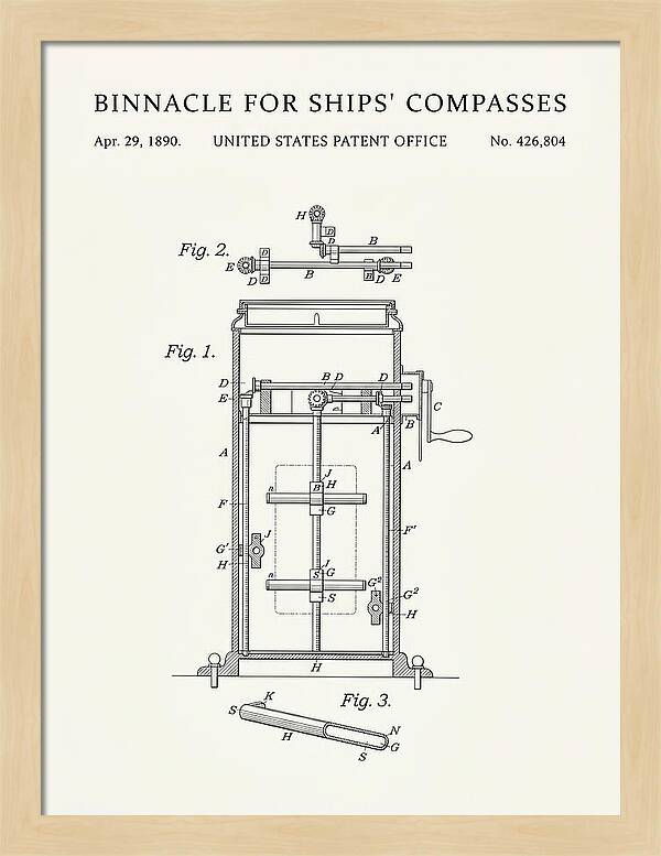 Binnacle For Ships' Compasses Minimalist Patent Us426804