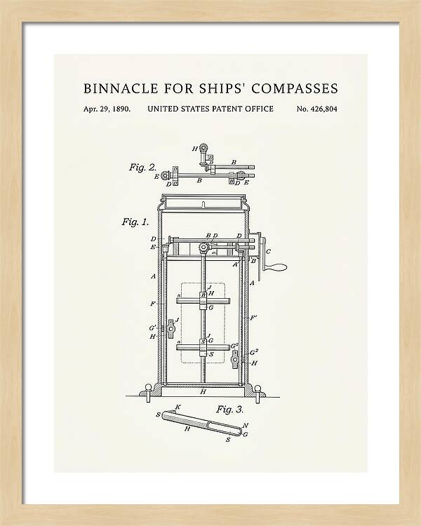 Binnacle For Ships' Compasses Minimalist Patent Us426804