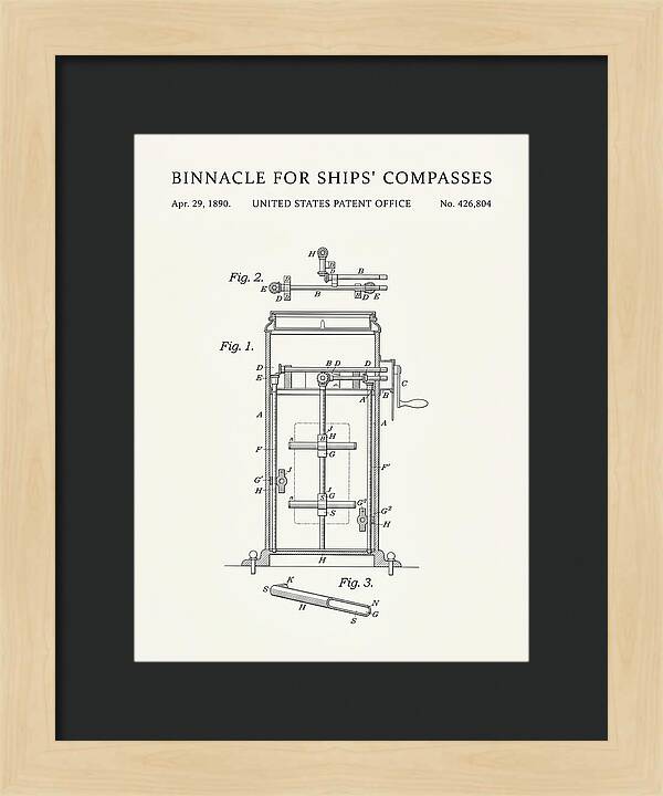 Binnacle For Ships' Compasses Minimalist Patent Us426804