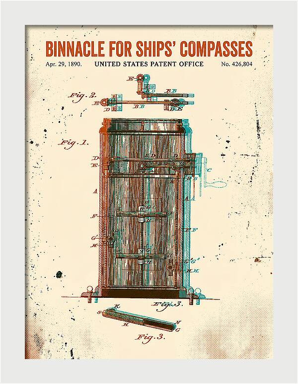 Binnacle For Ships' Compasses Retro Patent Us426804