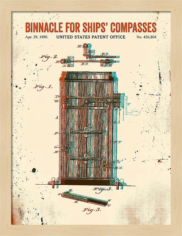 Binnacle For Ships' Compasses Retro Patent Us426804
