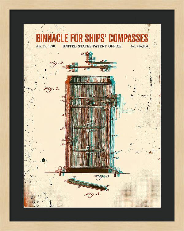 Binnacle For Ships' Compasses Retro Patent Us426804
