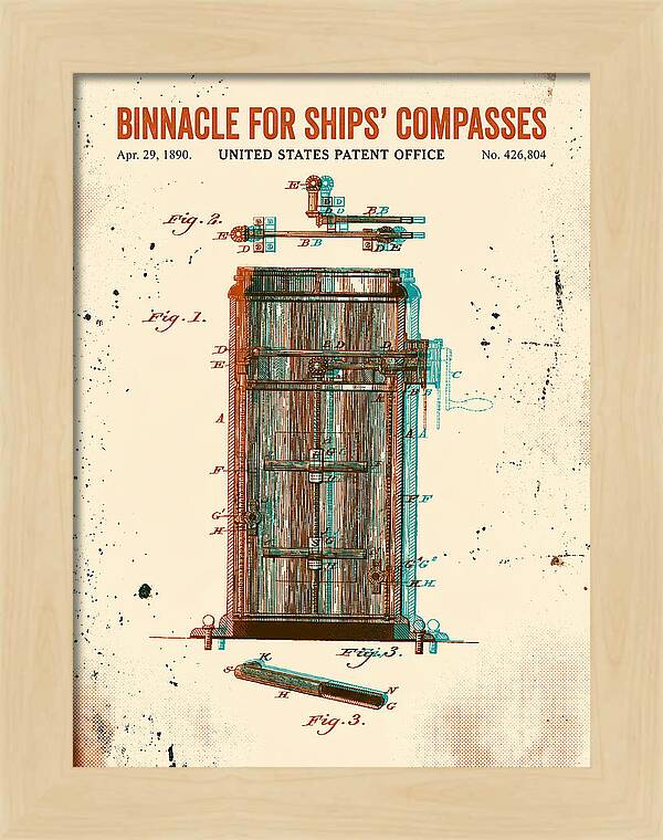 Binnacle For Ships' Compasses Retro Patent Us426804