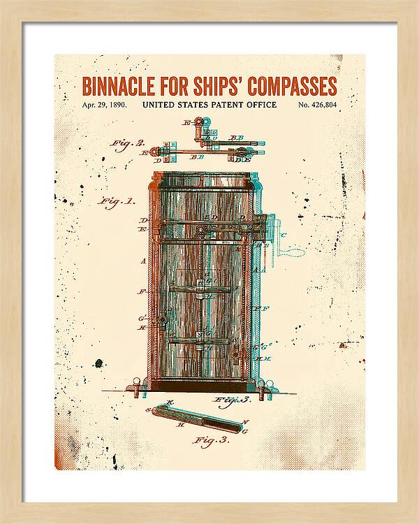 Binnacle For Ships' Compasses Retro Patent Us426804