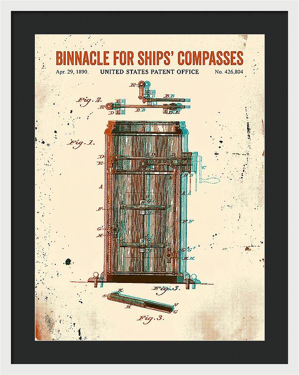 Binnacle For Ships' Compasses Retro Patent Us426804