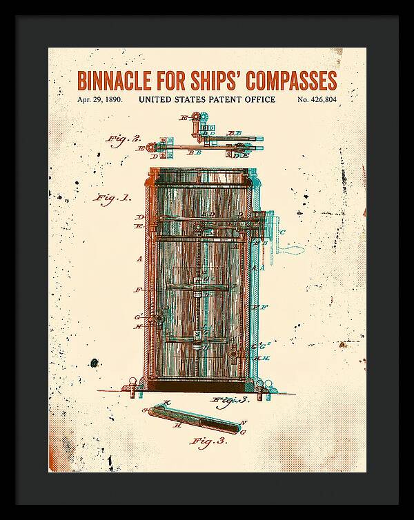 Binnacle For Ships' Compasses Retro Patent Us426804