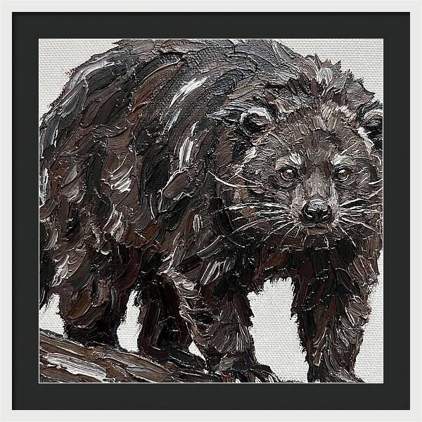 Binturong In Palette Knife Style