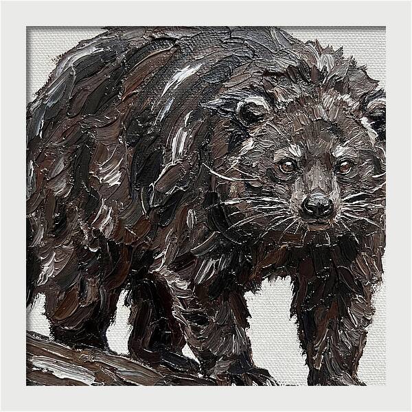 Binturong In Palette Knife Style