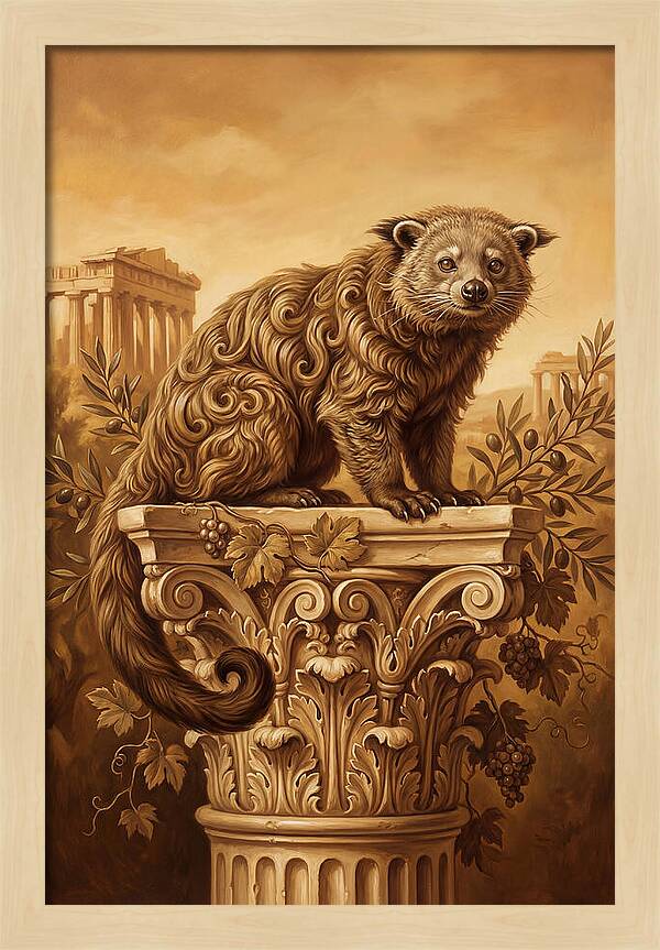 Binturong On A Classical Column