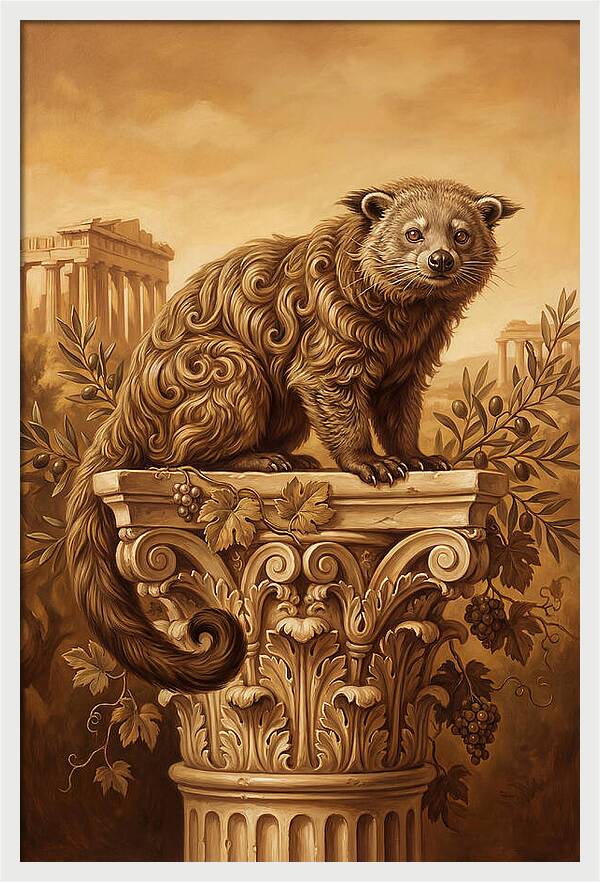 Binturong On A Classical Column