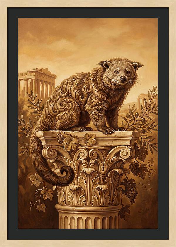Binturong On A Classical Column